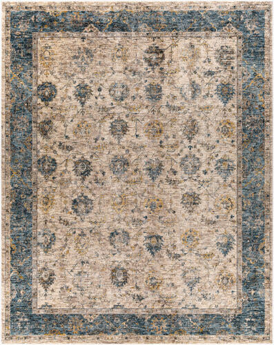 Livabliss Mirabel Machinaal Geweven Vloerkleed — Zand / Blauw | MBE-2313 - performance