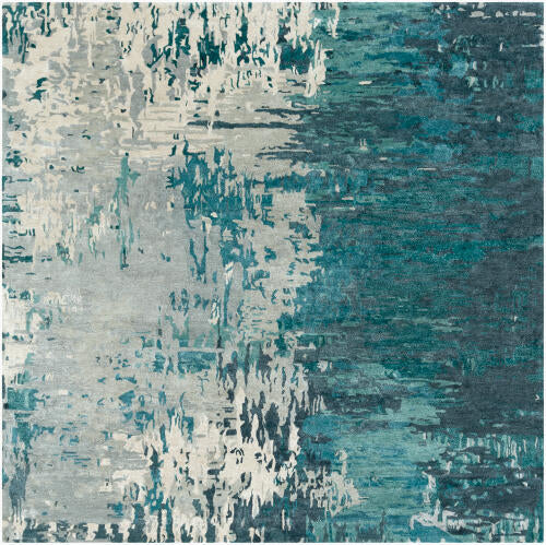 Banshee Handgemaakt Vloerkleed van Wol & Viscose — Groenblauw | BAN-3343 - colour & pattern