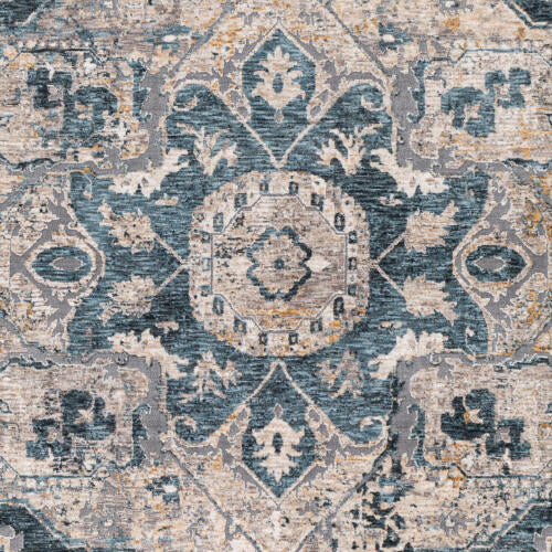 Livabliss Cardiff machinaal geweven vloerkleed — Groenblauw / Grijs | CDF-2307