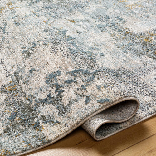 Livabliss Dresden machinaal geweven vloerkleed — Zacht teal / taupe | DRE-2302 - construction