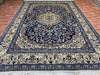 8'x10' Hand-Knotted Chobi Navy/Ivory Area Rug – KB Rugs