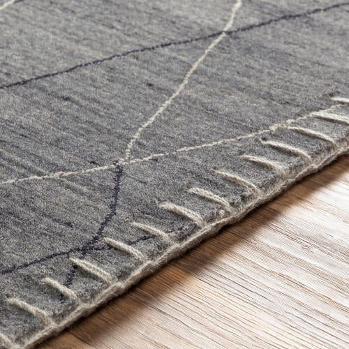 Arlequin handgemaakt wollen & viscose vloerkleed — Charcoal | ARQ-2300