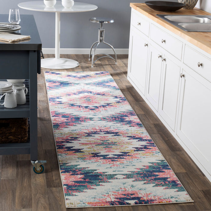 Anika Machine Woven Rug — Pink / Navy | ANI-1037