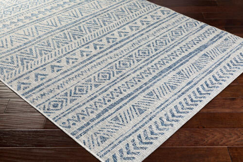 Livabliss Eagean Machinaal Geweven Vloerkleed — Blauw / Taupe | EAG-2306