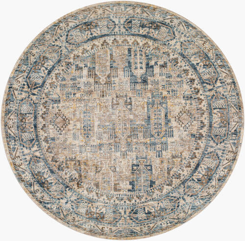 Livabliss Mirabel Machinaal Geweven Vloerkleed — Ivoor / Denim | MBE-2302