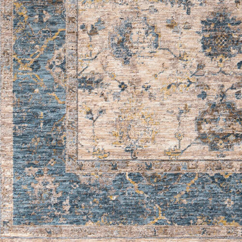 Livabliss Mirabel Machinaal Geweven Vloerkleed — Zand / Blauw | MBE-2313