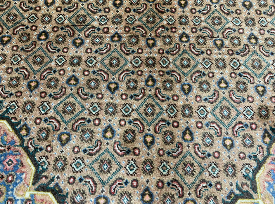 7'x10' Hand-Knotted Persian Beige/Teal Area Rug – KB Rugs 
