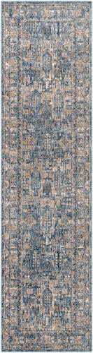 Livabliss Mirabel machinaal geweven vloerkleed — Denim / Camel | MBE-2301