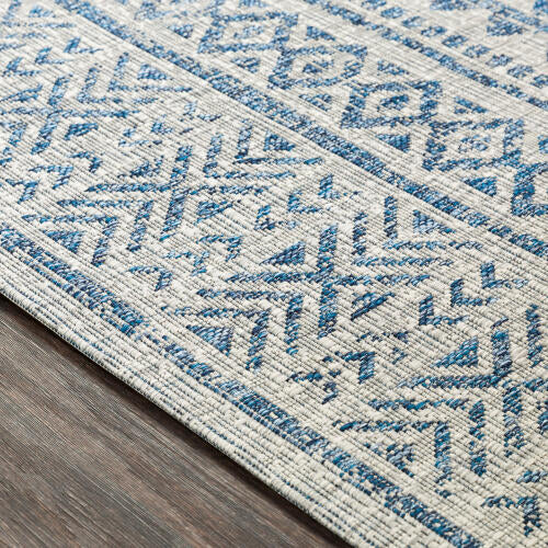 Livabliss Eagean Machinaal Geweven Vloerkleed — Blauw / Taupe | EAG-2306