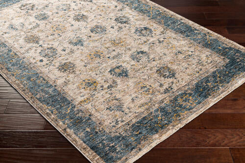 Livabliss Mirabel Machinaal Geweven Vloerkleed — Zand / Blauw | MBE-2313
