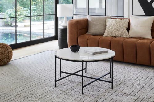 Carre handgemaakt tapijt — Lichtbeige / Houtskool | CCR-2301