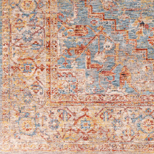 Livabliss Mirabel machinaal geweven vloerkleed — Roest / Blauw | MBE-2310