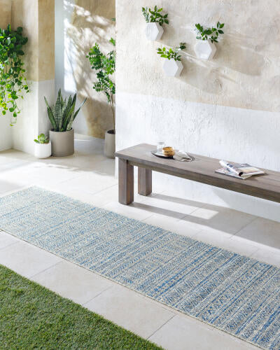 Livabliss Eagean Machinaal Geweven Vloerkleed — Blauw / Taupe | EAG-2306