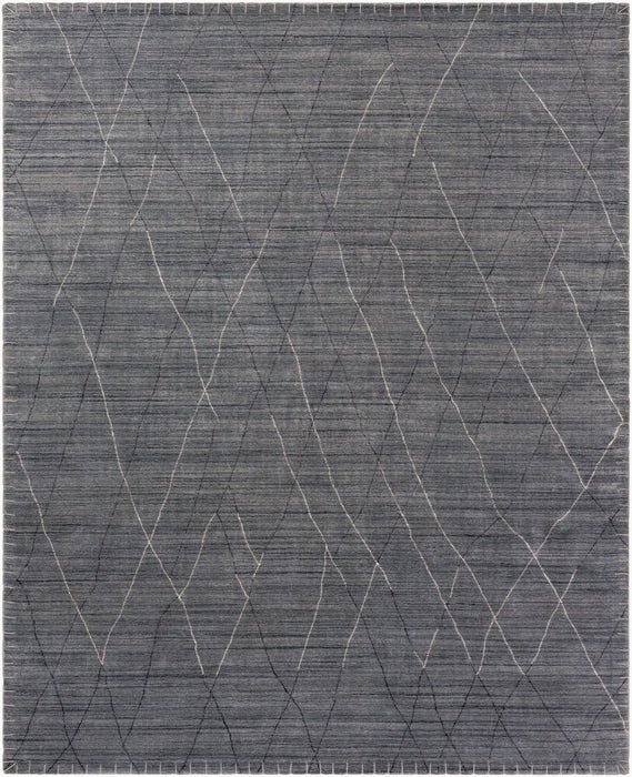 Arlequin handgemaakt wollen & viscose vloerkleed — Charcoal | ARQ-2300