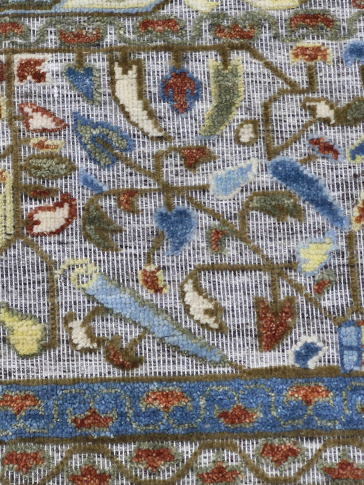 8x10ft. Hand knotted Carpet, Blue /Gold