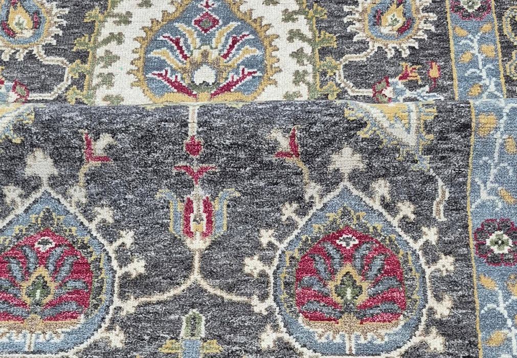 9x12 ft. Hand knotted carpet ,Oriental design ,pure hand spun wool ,Charcoal grey