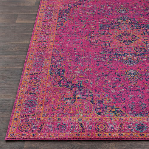 Livabliss Harput machinaal geweven vloerkleed — Magenta / Marineblauw | HAP-1008