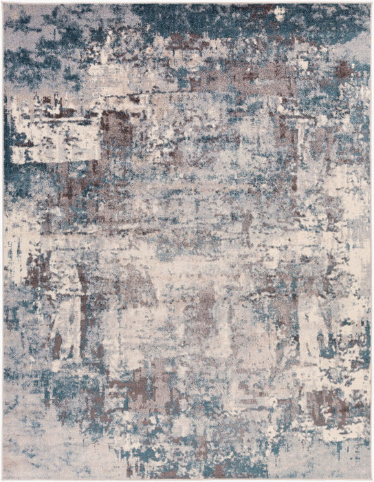 Ankara Machinaal Geweven Vloerkleed — Beige / Blauwgroen | AKR-2307