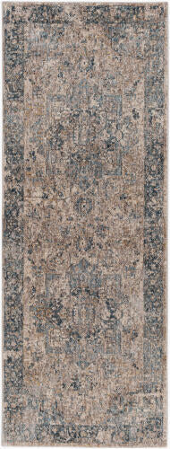 Livabliss Mirabel machinaal geweven vloerkleed — Taupe / Denim | MBE-2312