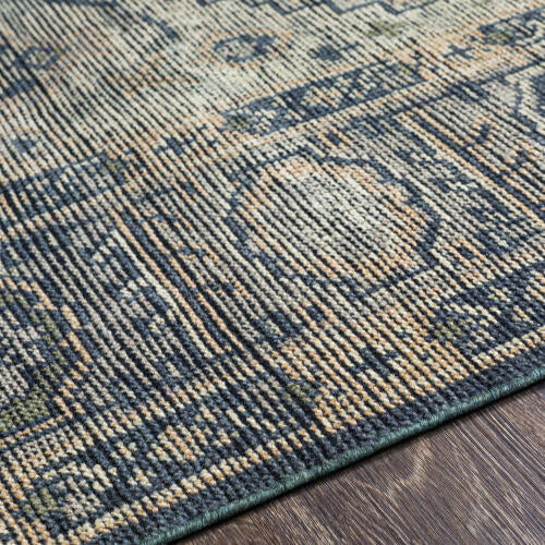 Reign handgemaakt wollen vloerkleed — Marineblauw / Taupe | REG-2309
