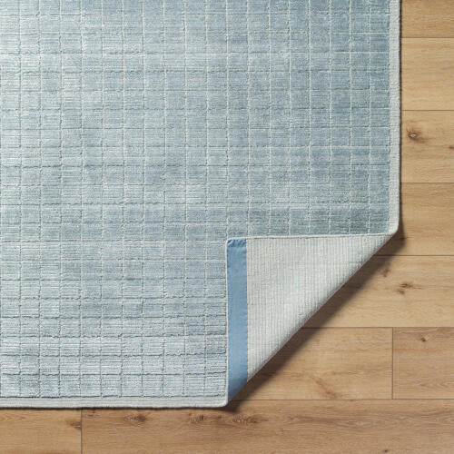 Carre handgemaakt vloerkleed — Denim / Lichtbeige | CCR-2303 - construction