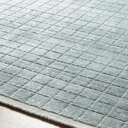 Carre handgemaakt vloerkleed — Denim / Lichtbeige | CCR-2303 - colour & pattern