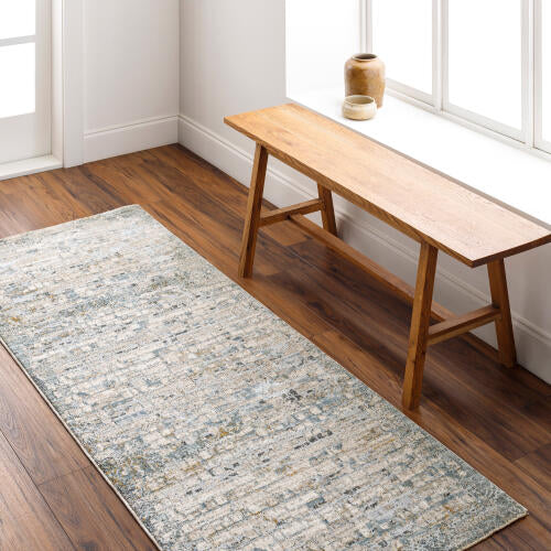 Livabliss Dresden machinaal geweven vloerkleed — Zacht zeegroen / Taupe | DRE-2304