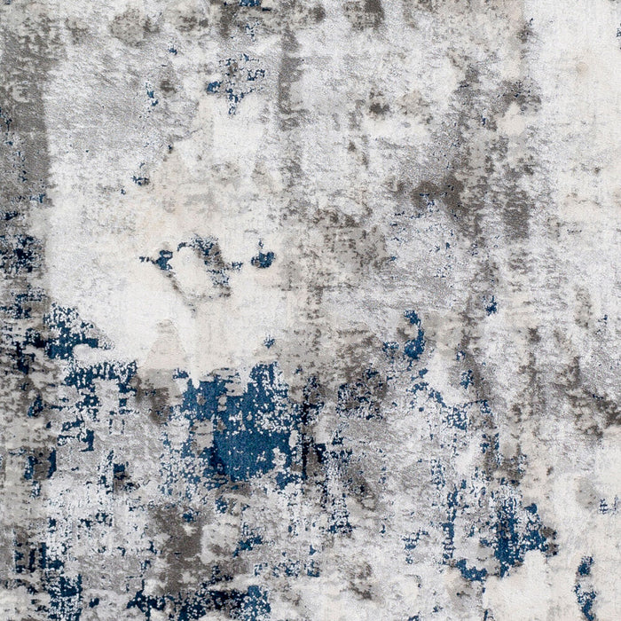 Aisha Machinaal Geweven Vloerkleed — Antraciet / Blauw | AIS-2314