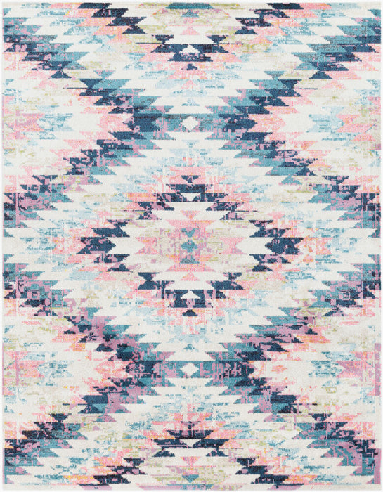 Anika Machine Woven Rug — Pink / Navy | ANI-1037