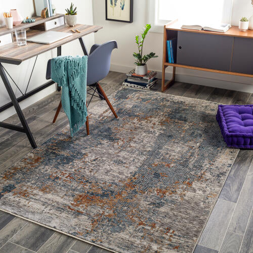 Livabliss Cardiff machinaal geweven vloerkleed — Blauw / Multi | CDF-2305 - colour & pattern