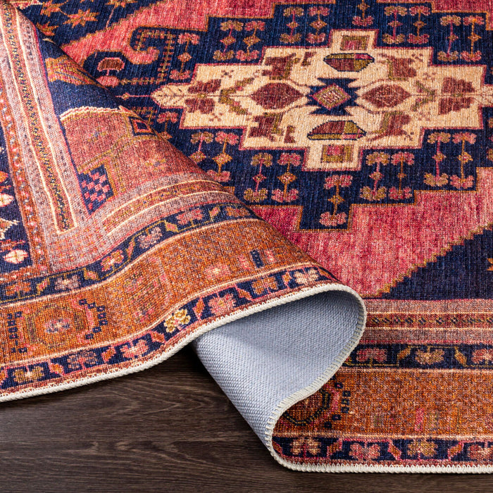 Amelie Machinewasbaar Vloerkleed — Roze / Roestoranje | AML-2347