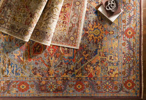 Cappadocia Handgeweven Wollen Vloerkleed — Blauw / Roest Multi | CPP-5022
