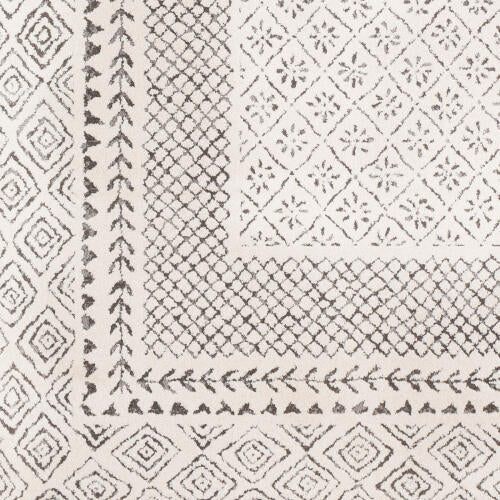 Bahar Machinaal Geweven Vloerkleed — Houtskool / Lichtbeige | BHR-2321