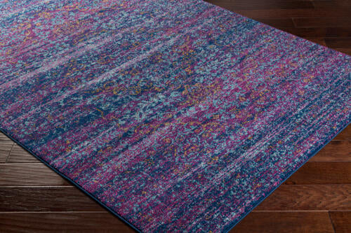 Livabliss Harput Machinaal Geweven Vloerkleed — Marineblauw / Pruim Vintage Look | HAP-1003