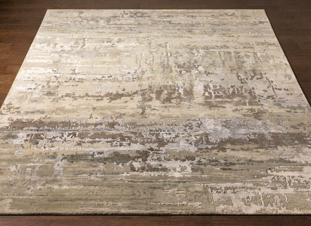 Arte Handgemaakt Wollen & Viscose Vloerkleed — Grijs / Taupe | RTE-2303 - colour & pattern