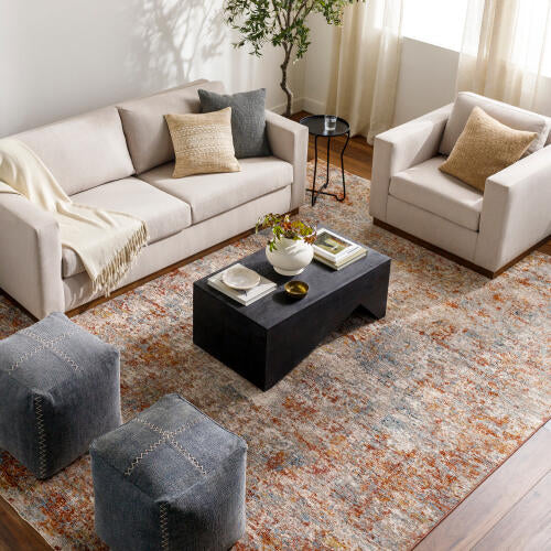 Livabliss Mirabel Machine Woven Rug — Dusty Coral / Pale Blue | MBE-2300