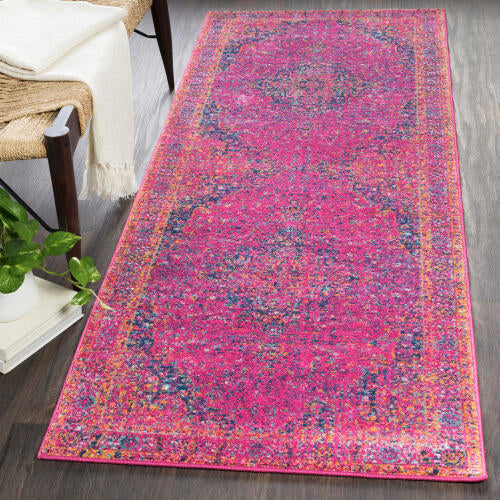 Livabliss Harput machinaal geweven vloerkleed — Magenta / Marineblauw | HAP-1008