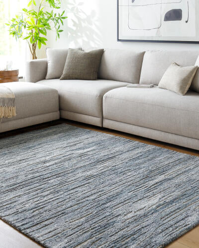 Calgary handgemaakt tapijt — Blauw / Grijs | CGR-2308 - colour & pattern