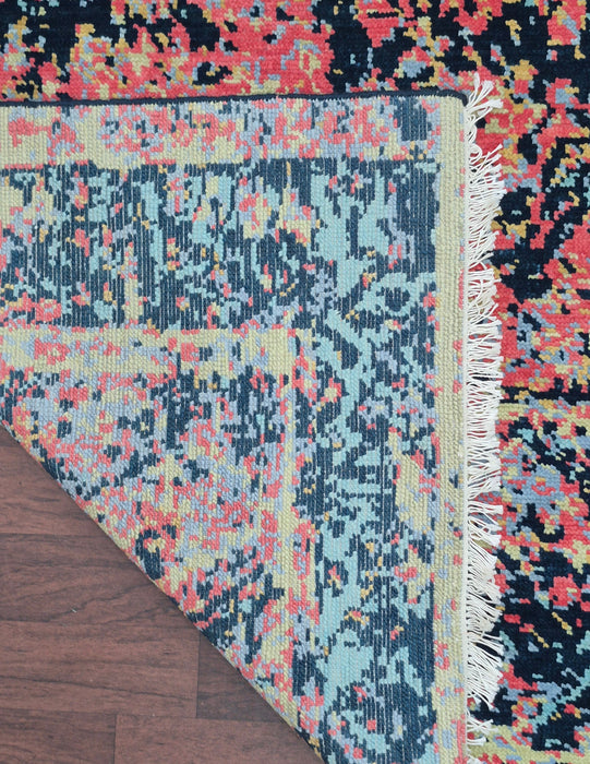 8x10ft. Hand knotted carpet,Modern transistional design ,Teal Blue