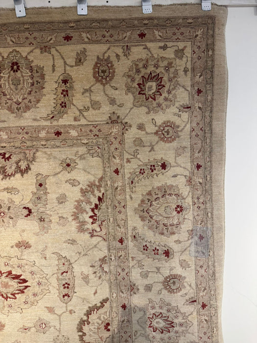 12'x15' handgeknoopt vloerkleed van 100% wol