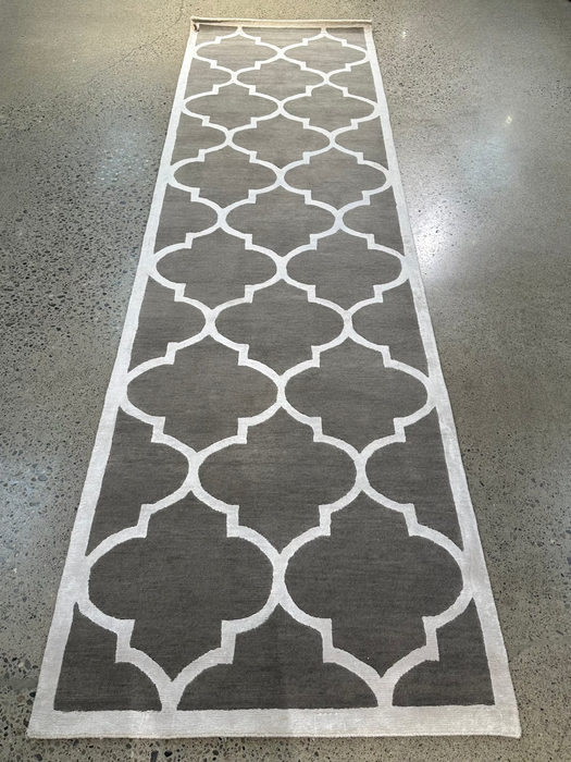 84 cm x 302 cm modern handgeknoopt Indiaas zijden/wollen vloerkleed