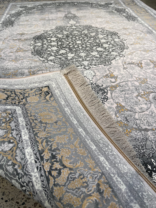 10'x13' Power-Loomed Persian Style Golden/Grey Area Rug – KB Rugs