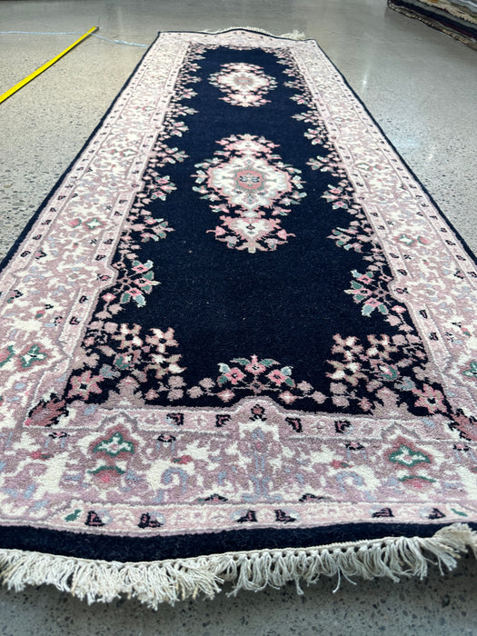 2'7" x 10' Indo-Perzisch handgeknoopt vloerkleed van 100% wol