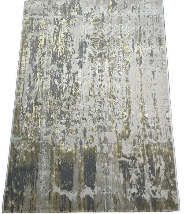 90x150 cm Radiance luxe machinaal geweven vloerkleed uit Turkije, donkerbeige/berk