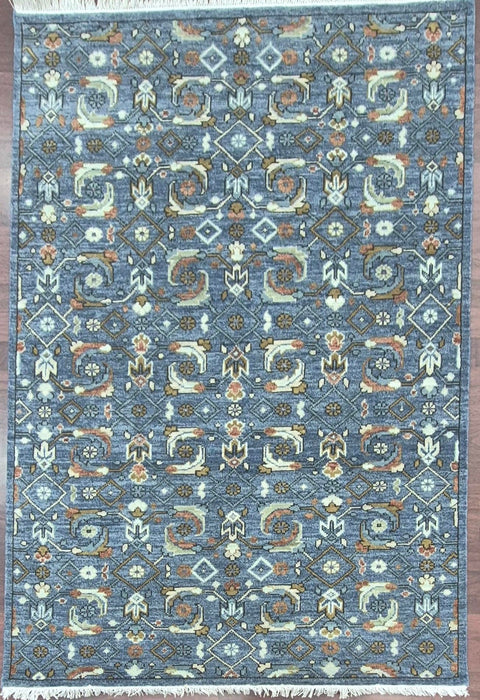 170x245 cm Handgeknoopt oosters Herati-design wollen tapijt in lichtblauw
