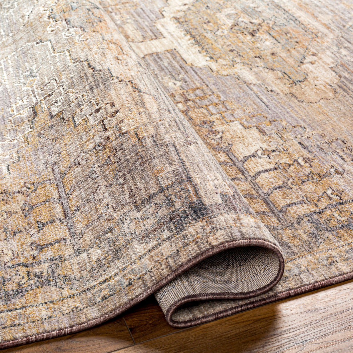 Aida Machinaal Geweven Vloerkleed — Beige / Taupe | AAD-2303 - construction