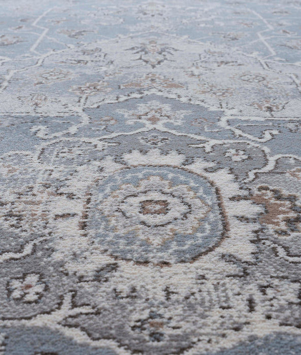 8'x10' Hoogwaardig polyester overgangsstijl vloerkleed - Grijs (machinaal geweven)