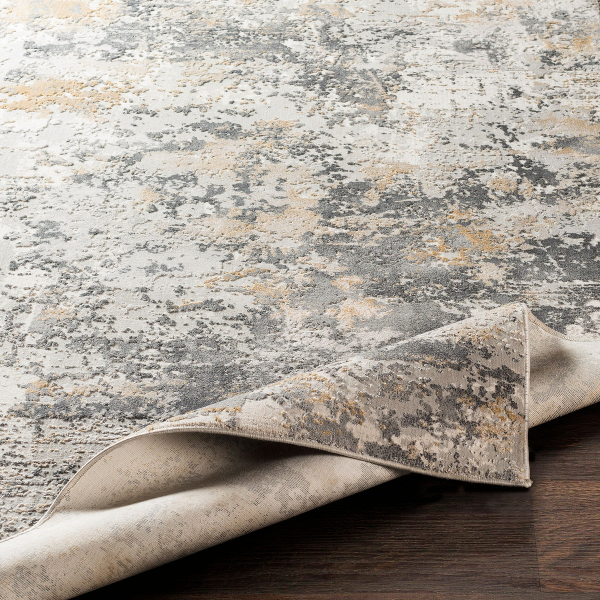 Aisha Machinaal Geweven Vloerkleed — Houtskool / Mosterd | AIS-2303 - construction