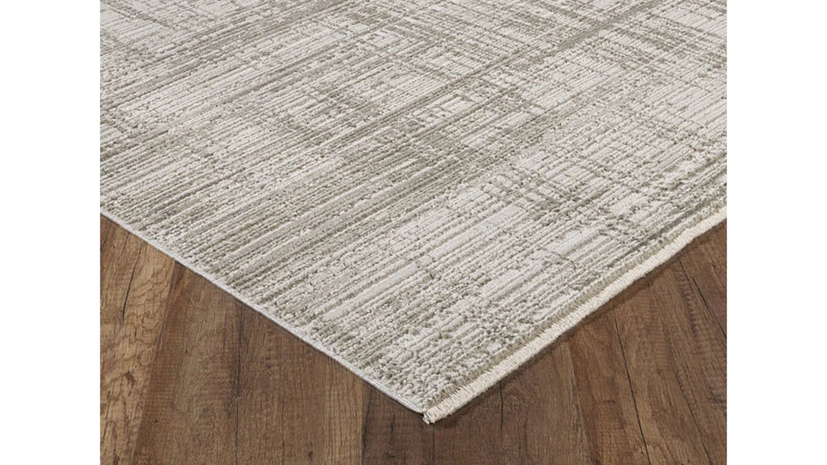 7'x10' Hoogwaardig modern bohemian vloerkleed van polyester - Ivoor/Grijs (machinaal geweven)