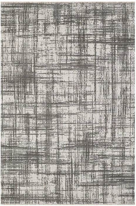 7'x10' Hoogwaardig modern bohemian vloerkleed van polyester - Ivoor/Grijs (machinaal geweven)